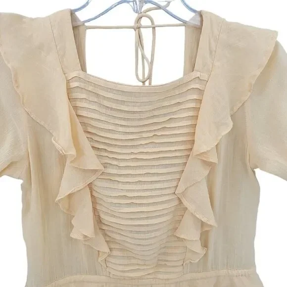 Free People Yellow Gauze Mini Dress XS - Picture 4 of 11